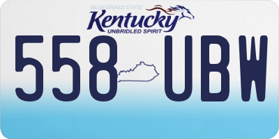 KY license plate 558UBW