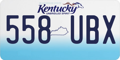 KY license plate 558UBX
