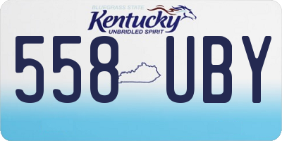 KY license plate 558UBY