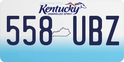 KY license plate 558UBZ
