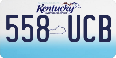KY license plate 558UCB
