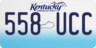 KY license plate 558UCC