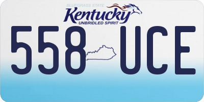 KY license plate 558UCE