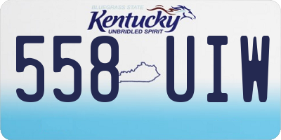 KY license plate 558UIW