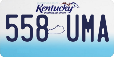 KY license plate 558UMA