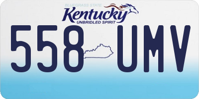 KY license plate 558UMV