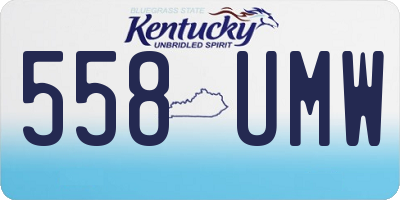 KY license plate 558UMW