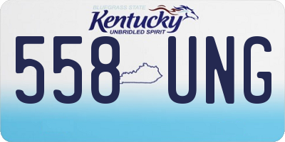 KY license plate 558UNG