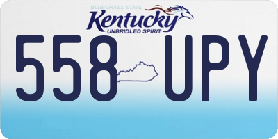 KY license plate 558UPY