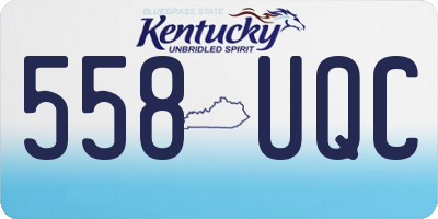 KY license plate 558UQC
