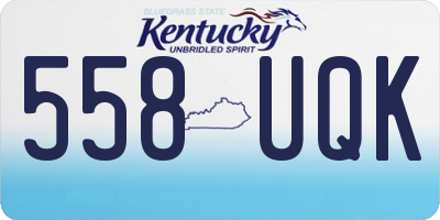 KY license plate 558UQK