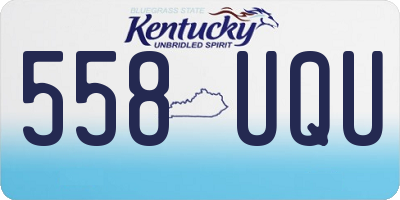KY license plate 558UQU