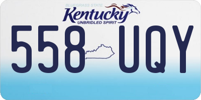 KY license plate 558UQY