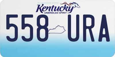 KY license plate 558URA