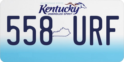 KY license plate 558URF