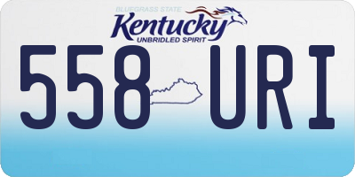 KY license plate 558URI