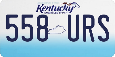 KY license plate 558URS