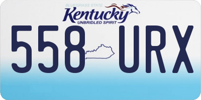 KY license plate 558URX