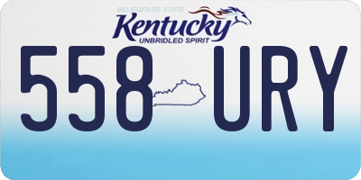 KY license plate 558URY