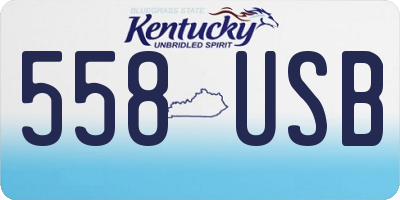 KY license plate 558USB
