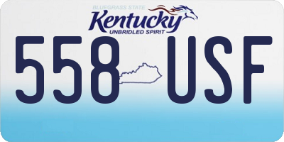 KY license plate 558USF