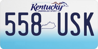 KY license plate 558USK