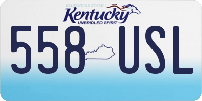 KY license plate 558USL