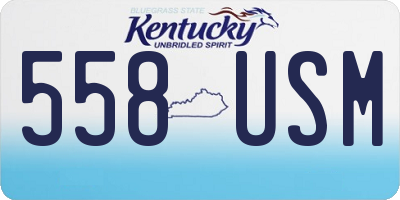KY license plate 558USM