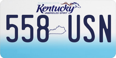 KY license plate 558USN