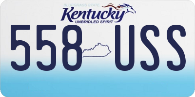KY license plate 558USS