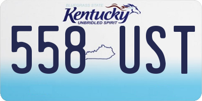 KY license plate 558UST