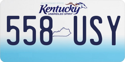 KY license plate 558USY