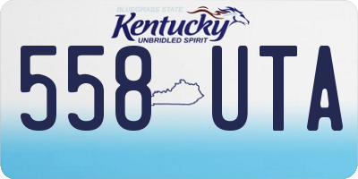 KY license plate 558UTA