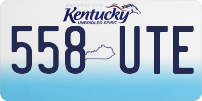 KY license plate 558UTE