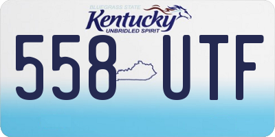 KY license plate 558UTF
