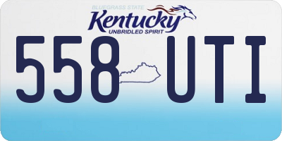 KY license plate 558UTI