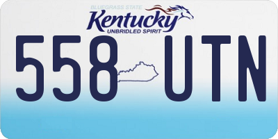 KY license plate 558UTN