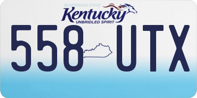 KY license plate 558UTX