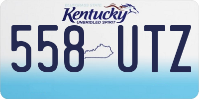 KY license plate 558UTZ