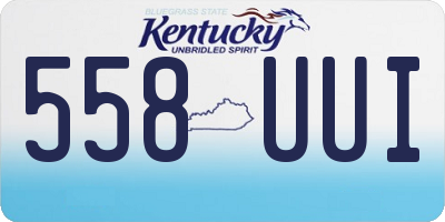 KY license plate 558UUI