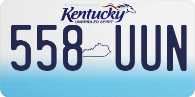 KY license plate 558UUN