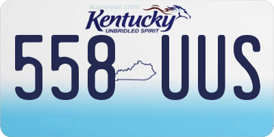 KY license plate 558UUS