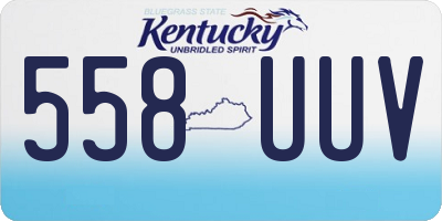 KY license plate 558UUV