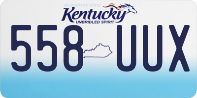 KY license plate 558UUX