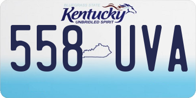 KY license plate 558UVA