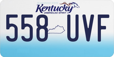 KY license plate 558UVF
