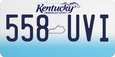 KY license plate 558UVI