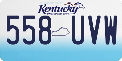 KY license plate 558UVW