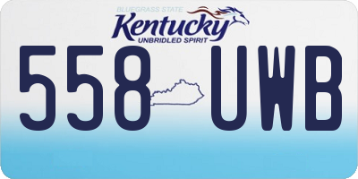 KY license plate 558UWB