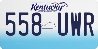 KY license plate 558UWR
